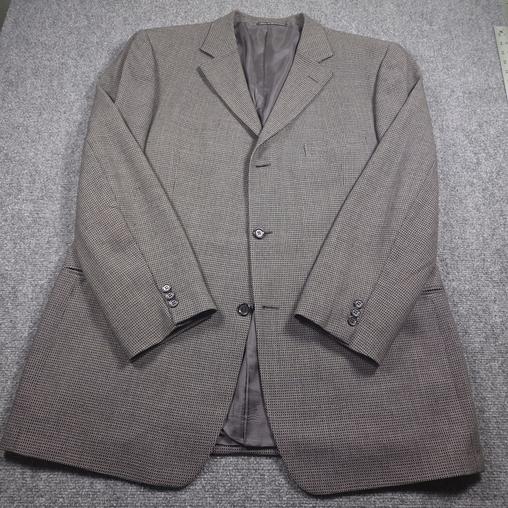 Ermenegildo Zegna Soft Blazer Charcoal Check 100% Wool Sport Coat Jacket Sz 58